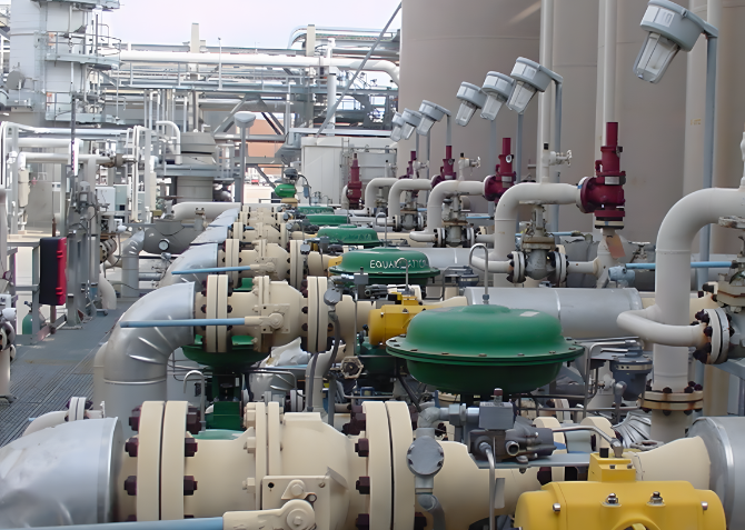 Several Fisher GX Control Valves in Use