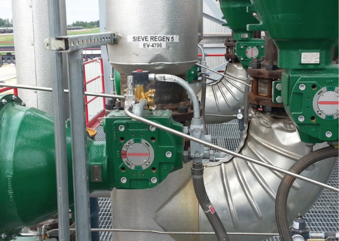 Several Fisher V-Ball Control Valves in Use